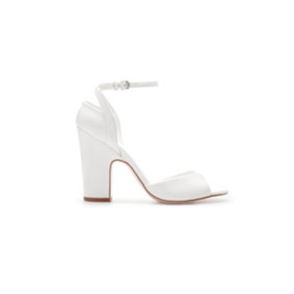 Zara White Patent Peep Toe Heeled Sandals - Picture 2 of 5